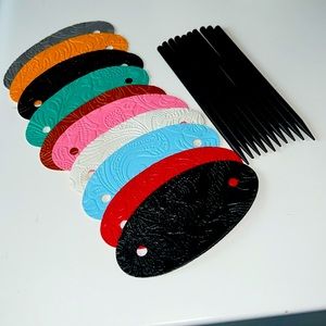 Leather Hair Clip with Stick Faux Leather